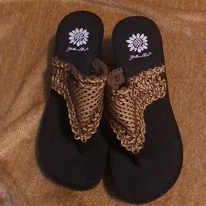 Yellow box flip flops